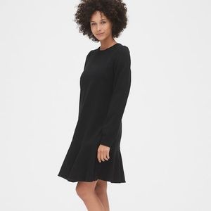 Gap Flounce Sweatshirt Dress Black Size Small NWT